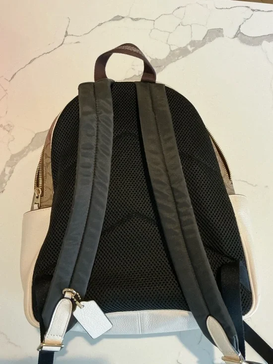 Coach Small Backpack in Signature Brown & Chalk - Picture 4 of 5
